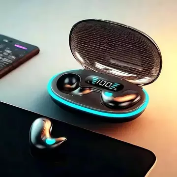 X55 TWS Bluetooth Earphone Invisible Wireless Earbuds LED Display Suara Jernih Desain Unik