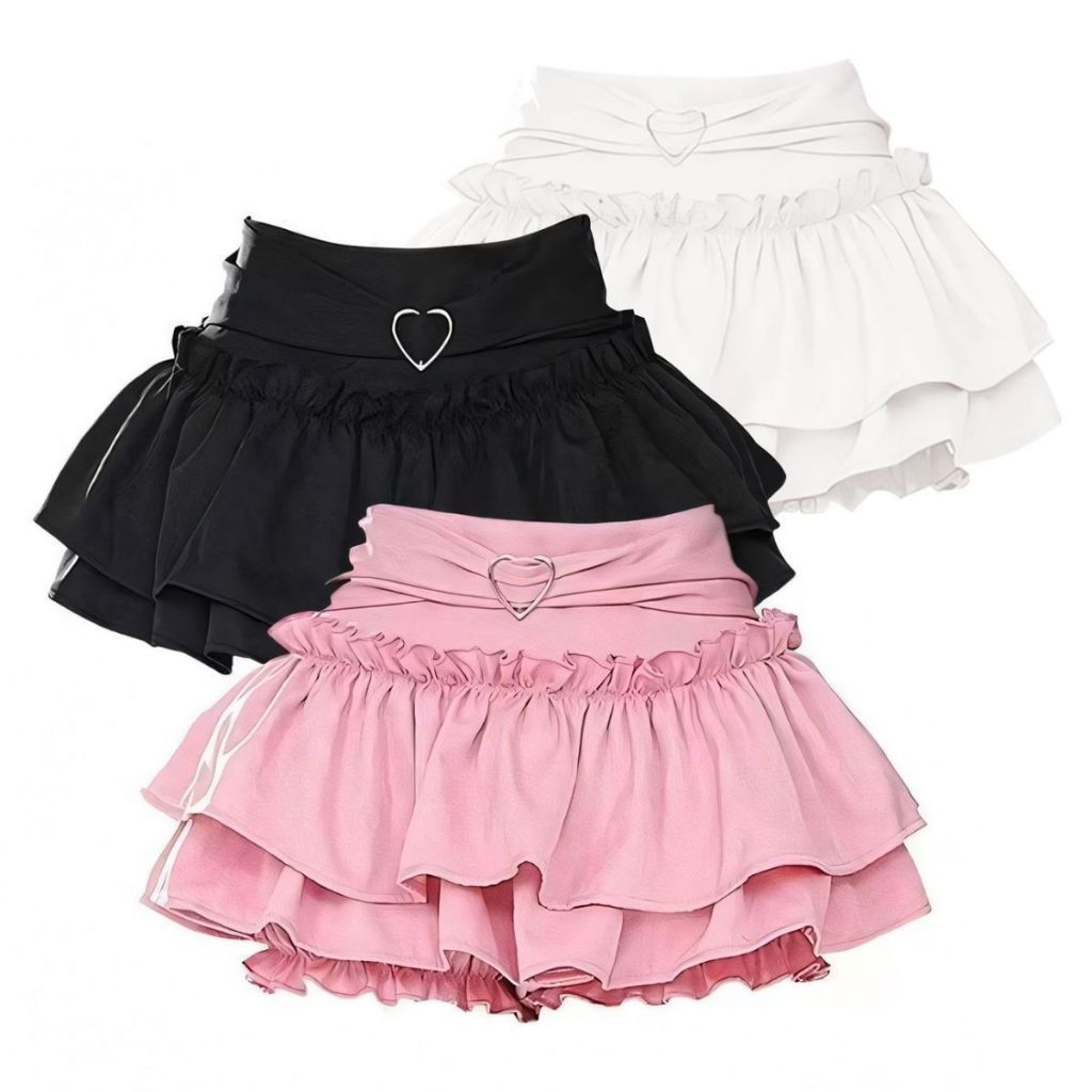 Jual Rok Mini Wanita Korea Terbaru High Waist Rok Pendek A-Line ...