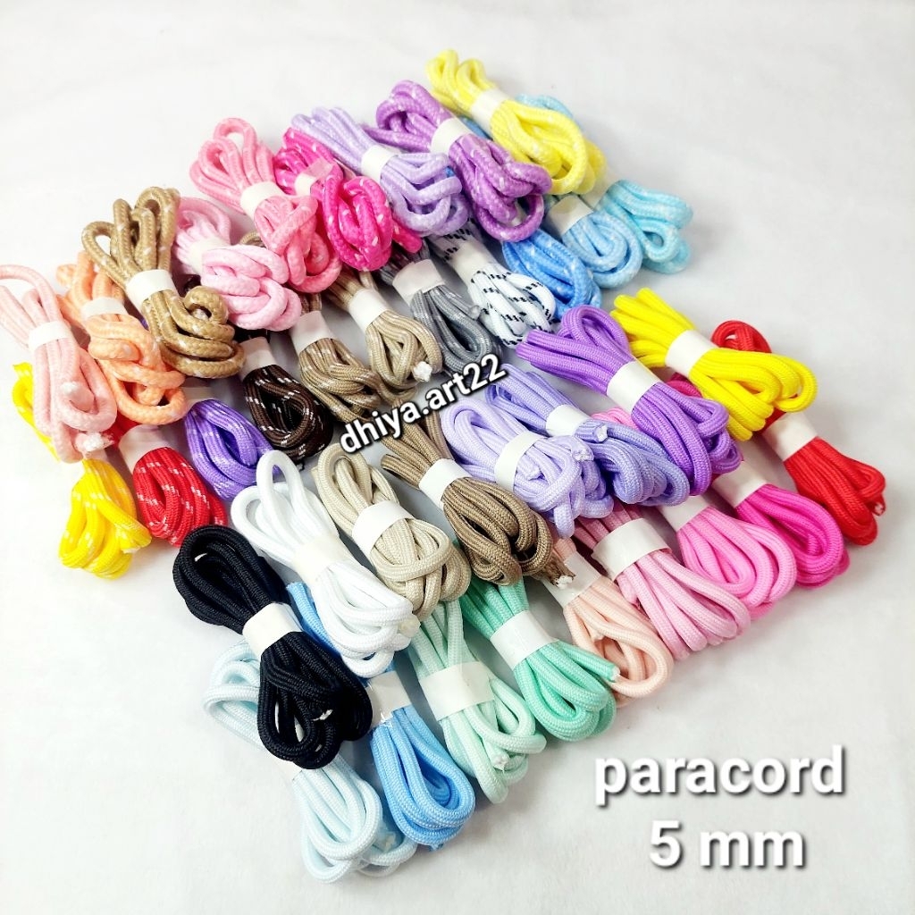 Jual DA (1 mtr) Tali Paracord 5 mm gantungan kunci / bag charm / diy ...