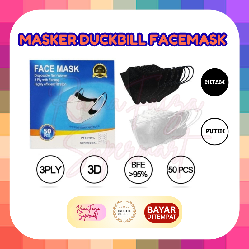 Jual Masker Duckbill Facemask 3Ply 1 Pack isi 50 Pcs Masker Duckbill ...