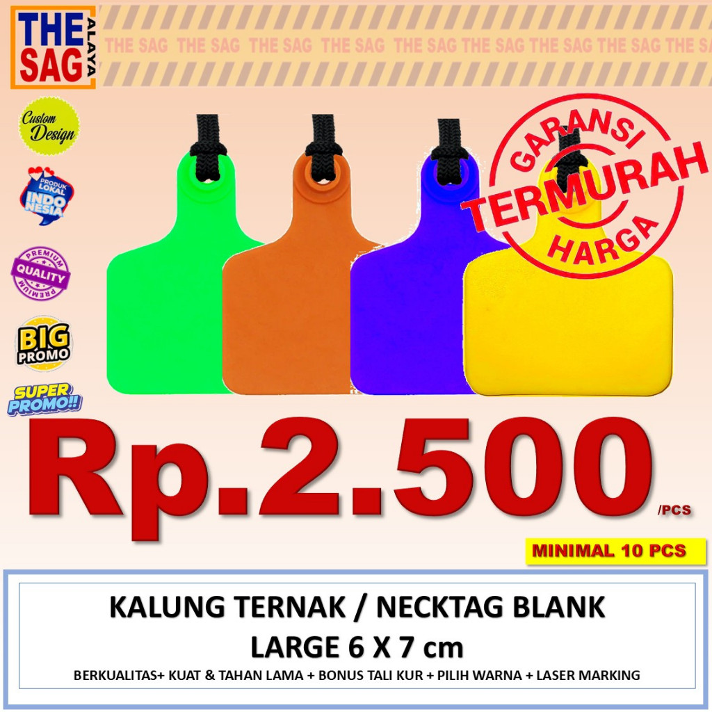 Jual NECKTAG 6X7cm BLANK (HARGA PER PCS PEMBELIAN MINIMAL 10 PCS) murah ...