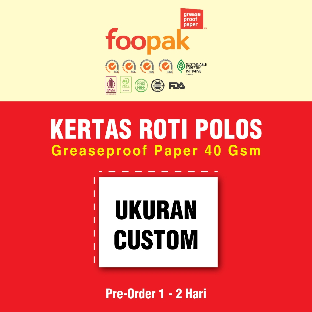 Jual Kertas Roti Foodgrade Polos / Greaseproof paper 40 gsm | Shopee ...