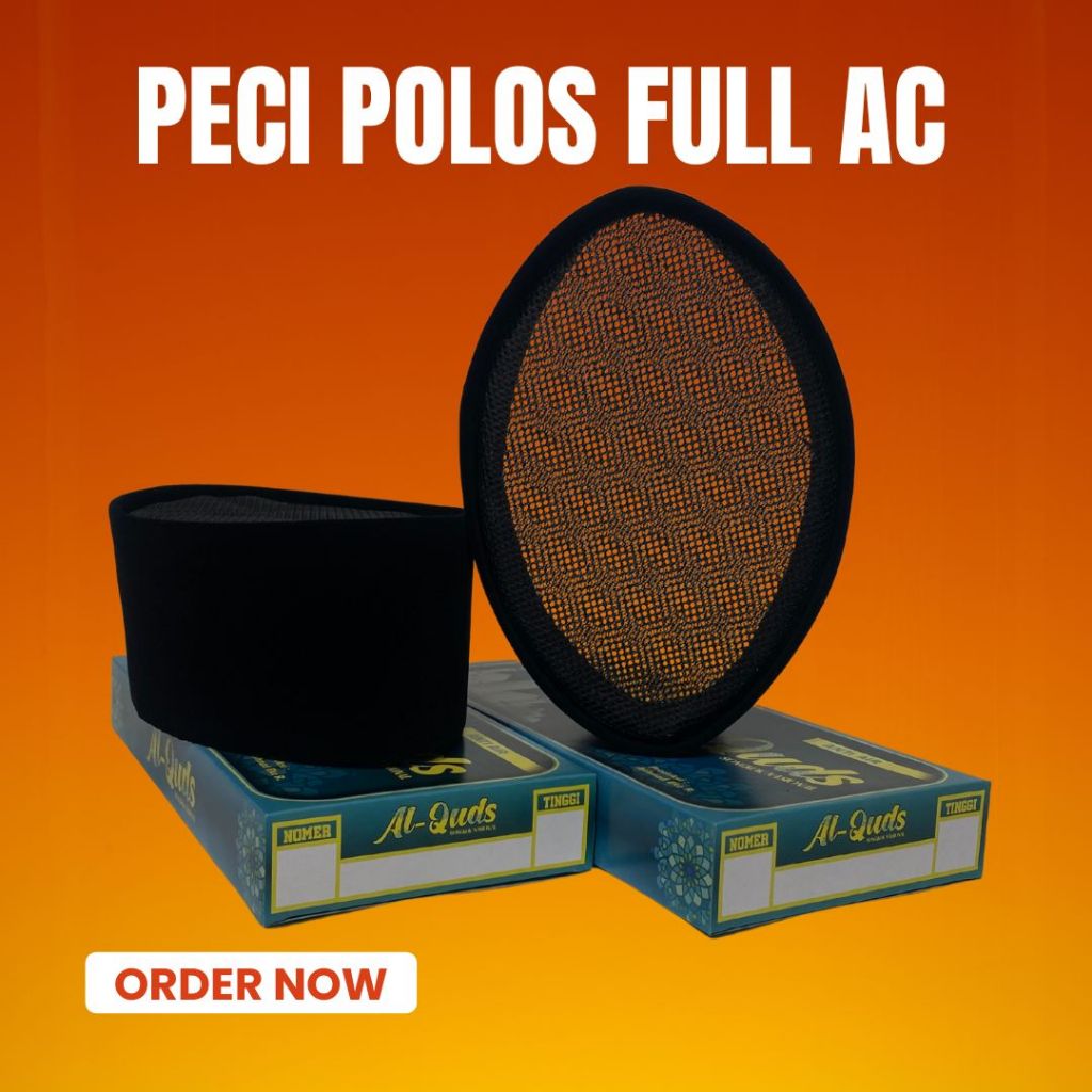 Peci Polos Full AC Adem Ringan Nyaman Dipakai Sholat dan Harian Bisa Untuk Dewasa dan Anak