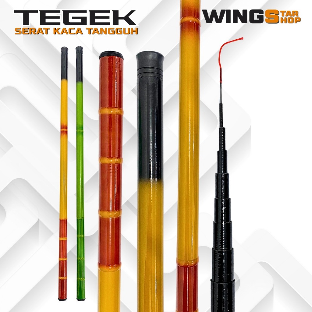 Joran Tegek Power Action Medium 1.80M - 6.30M Fishing Rod Bahan Fiber Composite Carbon CW 80-150g Lure Joran Pancing Tegek Test Max Drag 1-8kg