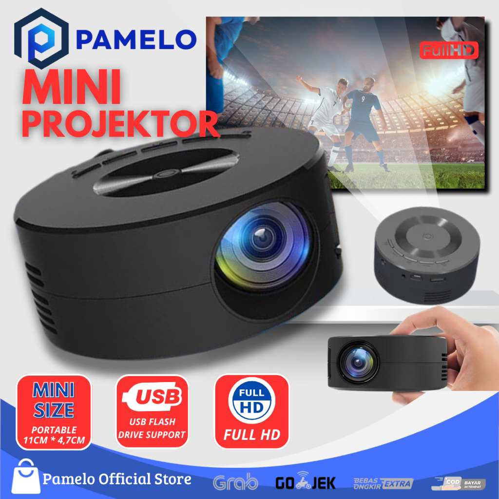 Jual PAMELO MINI PROYEKTOR / PROJECTOR LED PORTABLE FULL HD THEATER ...