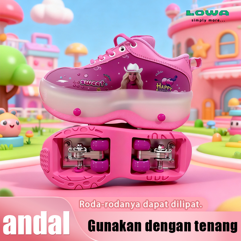 Jual LOWA Sepatu Roda LED Anak Perempuan 4 Roda - Sol Otomatis Menyala ...
