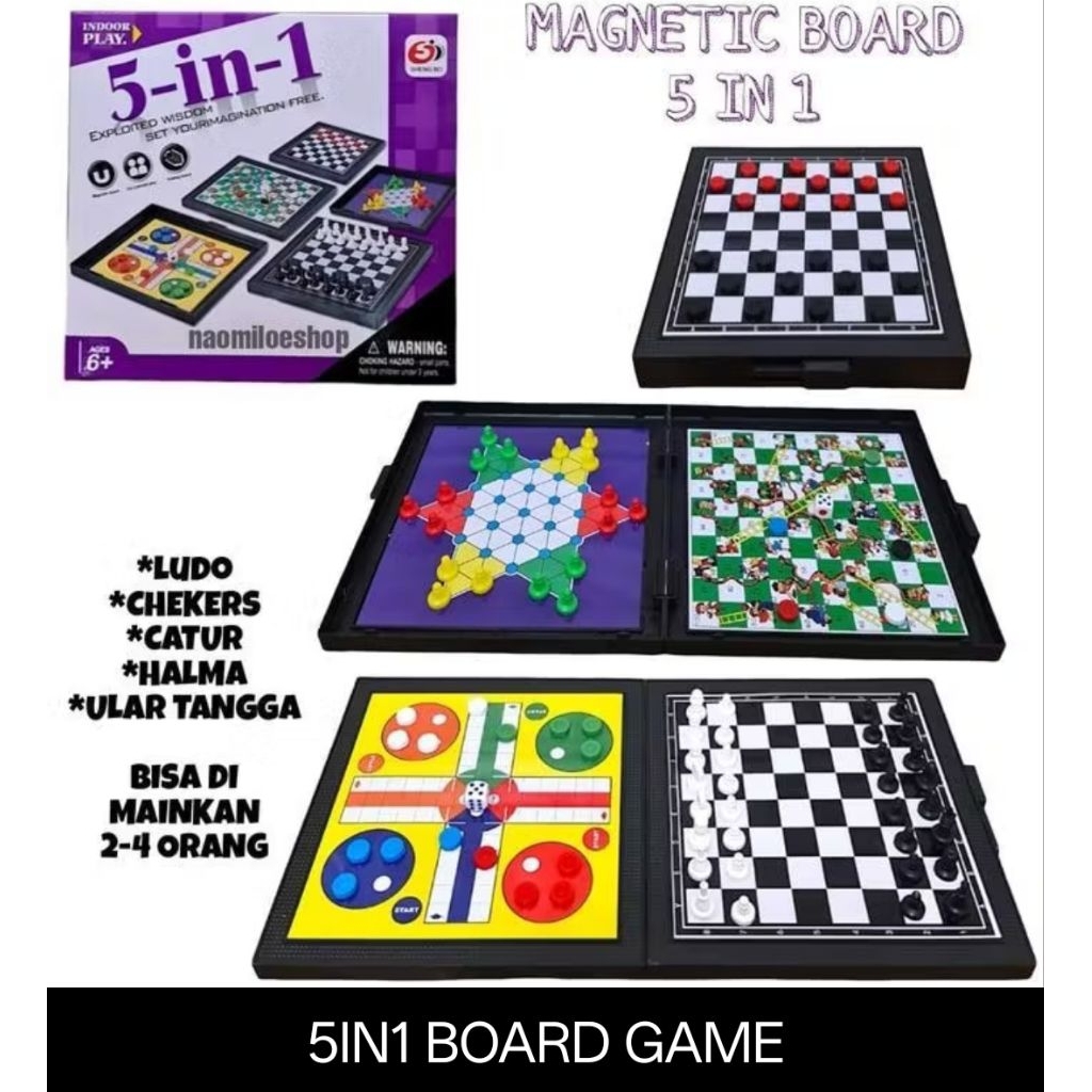 Jual Mainan Ular Tangga 5in1 Catur Ludo Halma | Shopee Indonesia