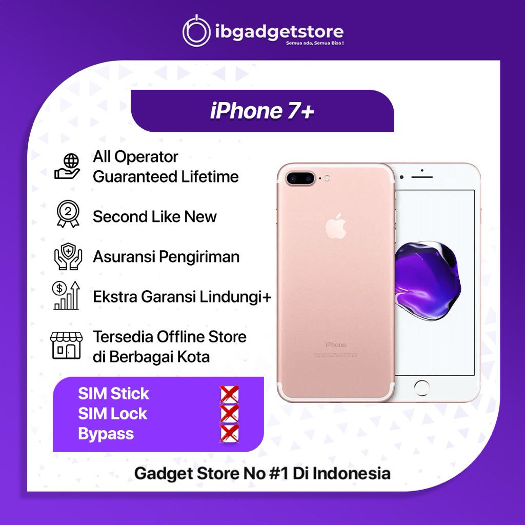 Jual Ip 7 plus 32GB/128GB/256GB Secondhand Like New Bergaransi | Shopee ...