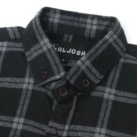 ALJOSA Kemeja Flanel Pria Lengan Panjang Hem Flannel Baju Cowok Motif Kotak Premium
