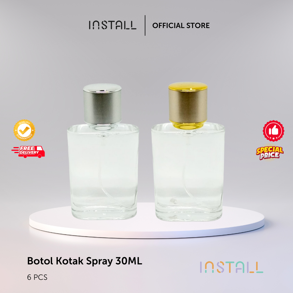 Jual [6 Pcs] Botol Parfum Refill Spray 30 ml - Kotak | Tutup Silver ...