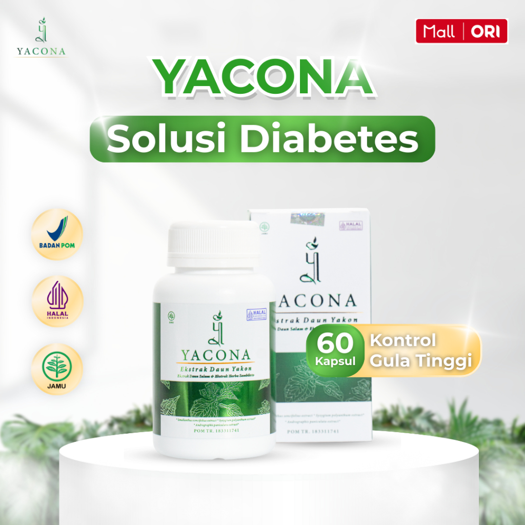 Yacona Herbal Diabetes Stabilkan Gula Darah dan Ringankan Gejala Diabetes isi 60 Kapsul