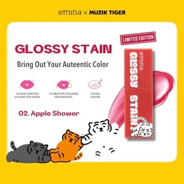 Emina Glossy Stain Melty Gel Lip Tint Glossy Finish Tahan Lama Dan Melembabkan