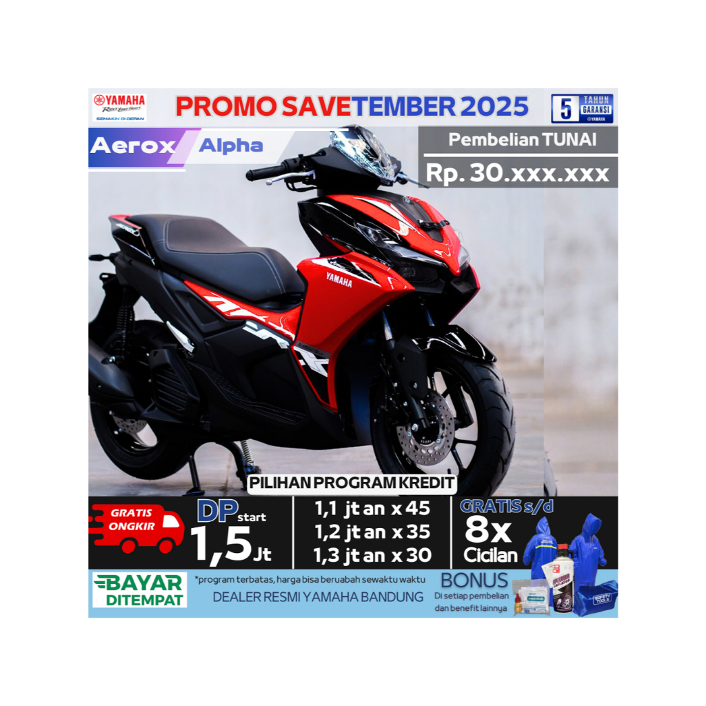 Jual Motor Aerox Alpha 2025 Red / Motor Yamaha Aerox Alpha Merah ...