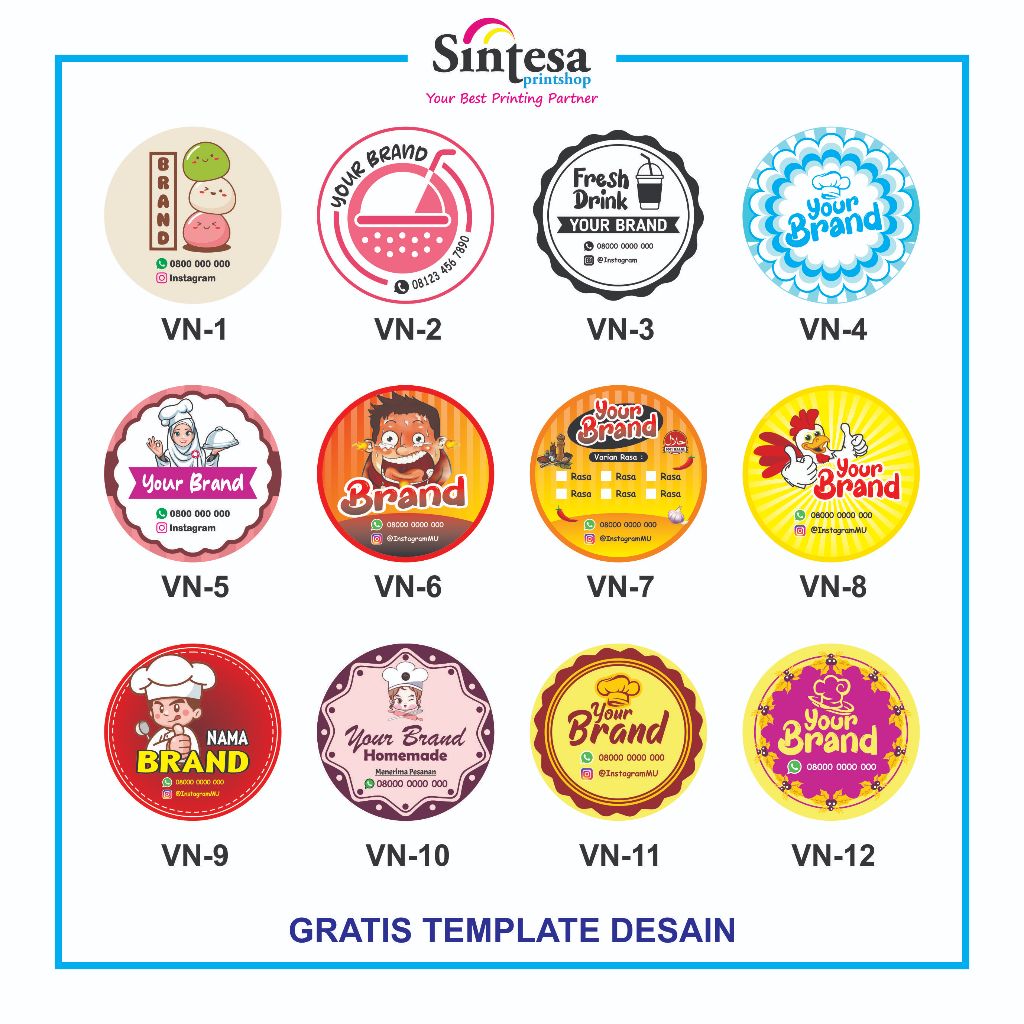 Jual Cetak Sticker Vinyl Sticker Label Produk Kemasan Makanan/ Sticker ...