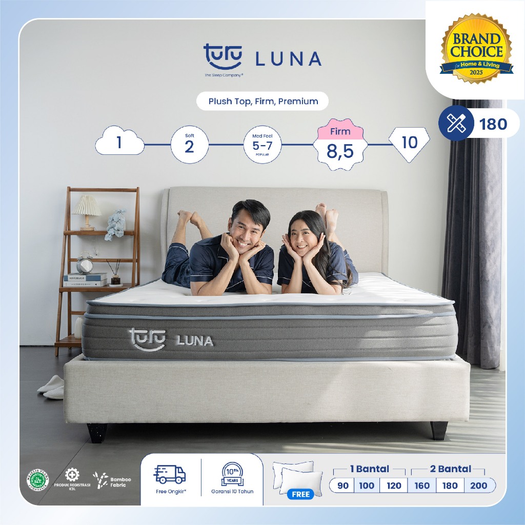 Kasur Busa Premium TURU LUNA Plush Top Natural Latex ukuran 180x200