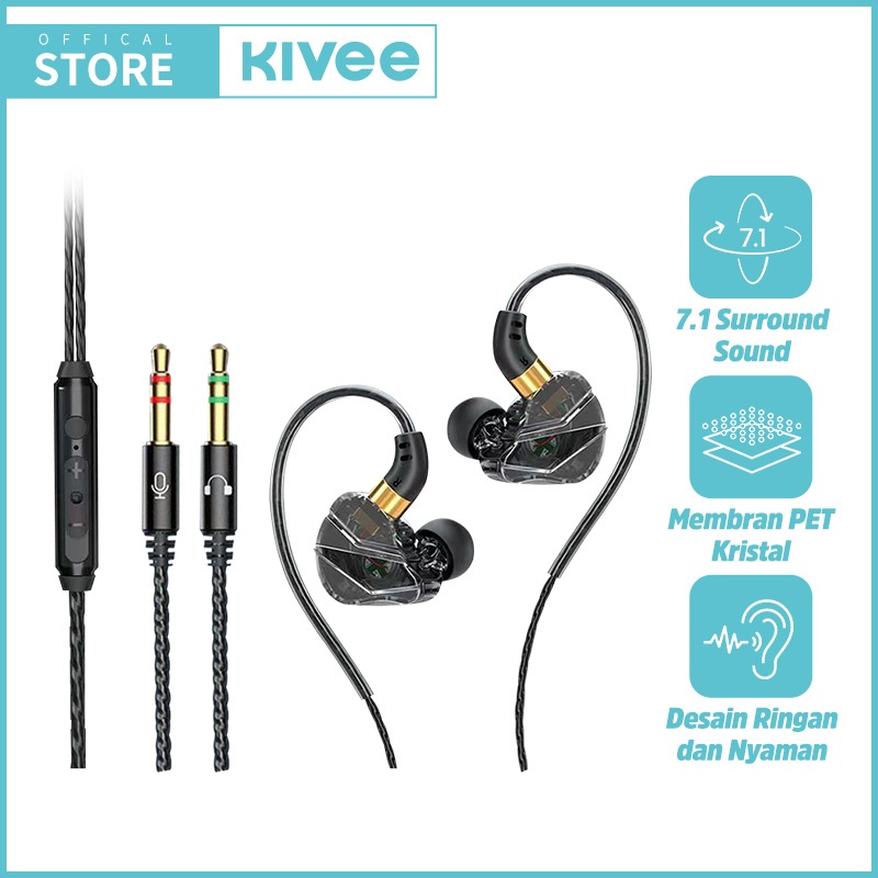 Jual KIVEE Headset Gaming Professional KV-MT137 HIFI 9D Full Bass With ...