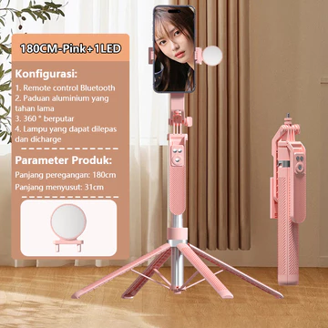 Probis A14 Tripod Selfie 4 Kaki Serbaguna 1.8m Tiang Ponsel Dilengkapi Dengan Remote Bluetooth