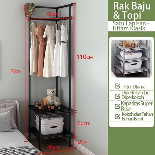 Jual Rak Gantungan Baju Stand Hanger Lemari Pakaian Rak Penyimpanan ...