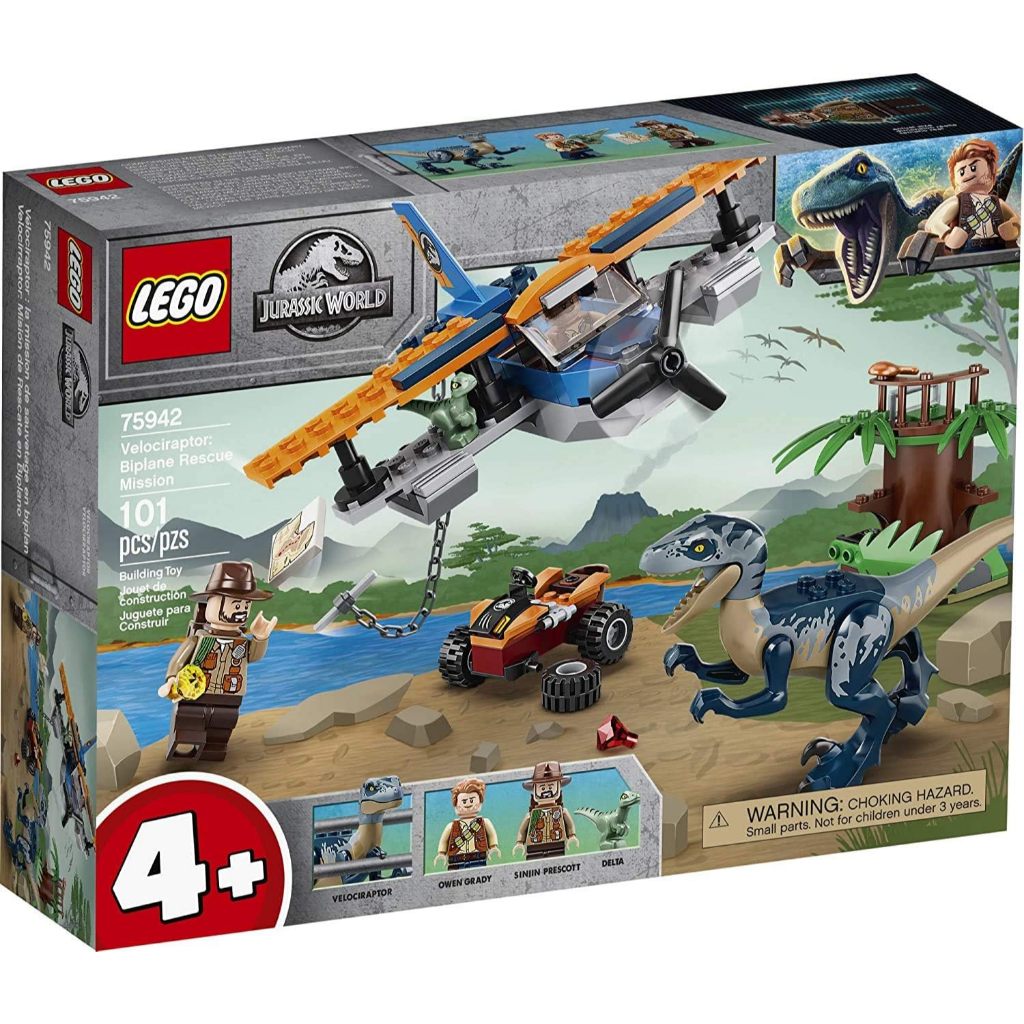 Jual LEGO Jurassic World Velociraptor: Biplane Rescue Mission 75942 ...