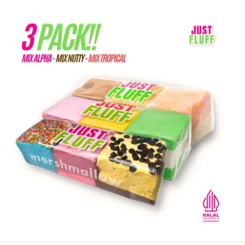 Jual Marshmallow JustFluff {3Rasa} | Shopee Indonesia