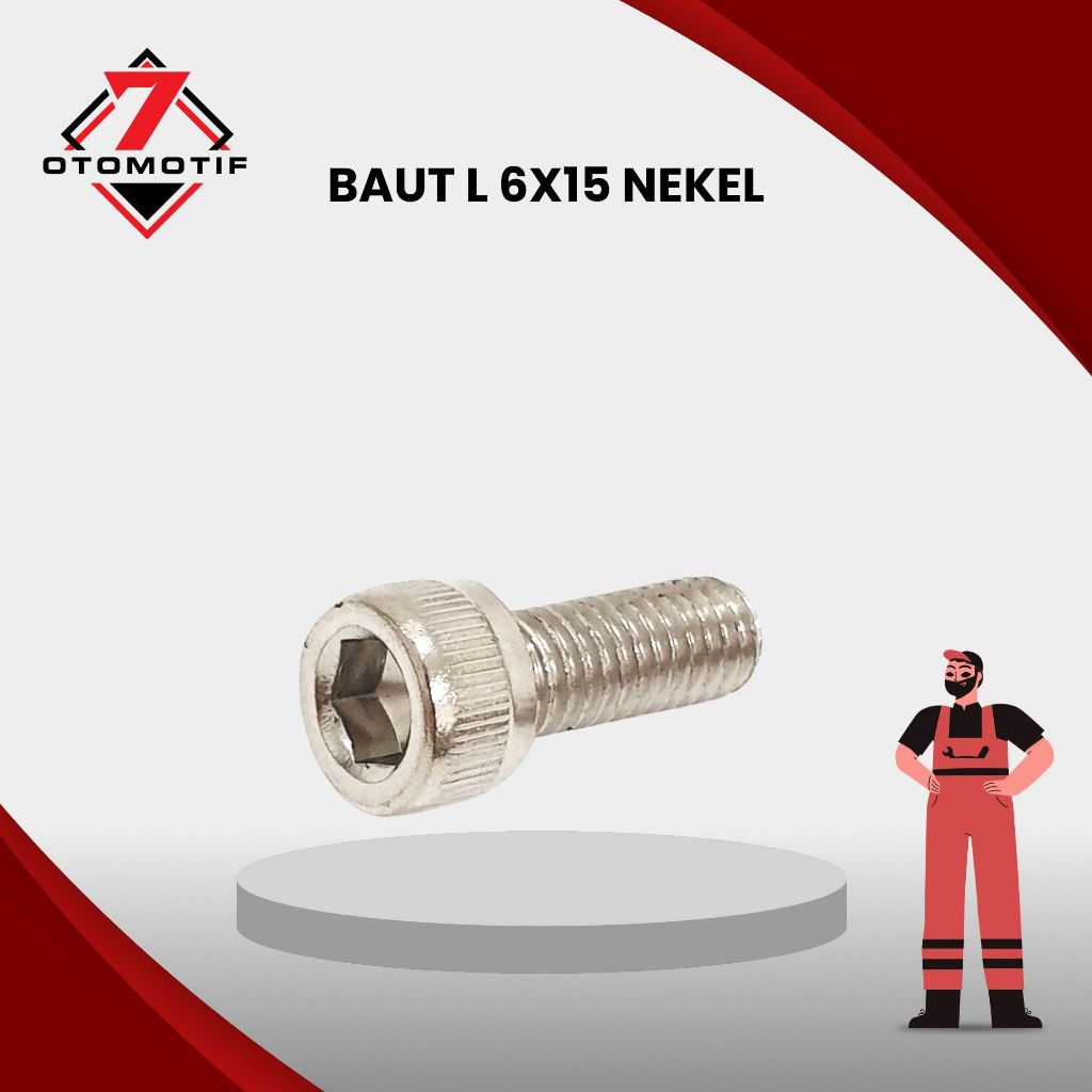 Jual Baut L M6x15 Kunci L5 Drat 10 Halus 6x15 M6 6mm Nekel | Shopee ...