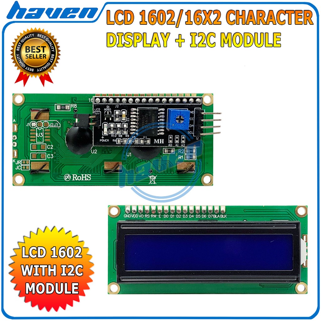Jual LCD 1602 16x2 Character Blue Backlight + I2C Serial Interface ...