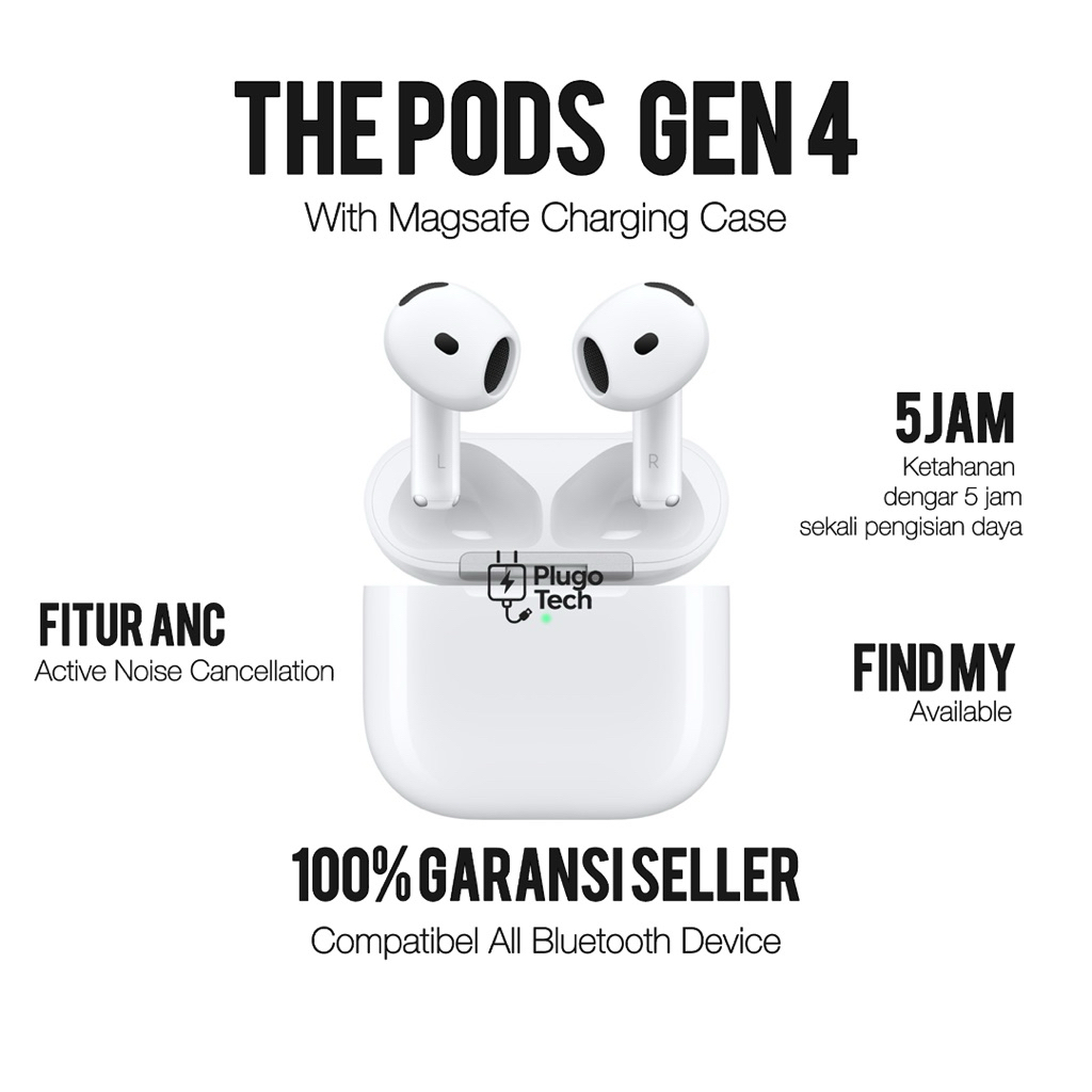 Jual The Pods Gen 4 ANC 2025 wireless charging garansi 6 bulan ...