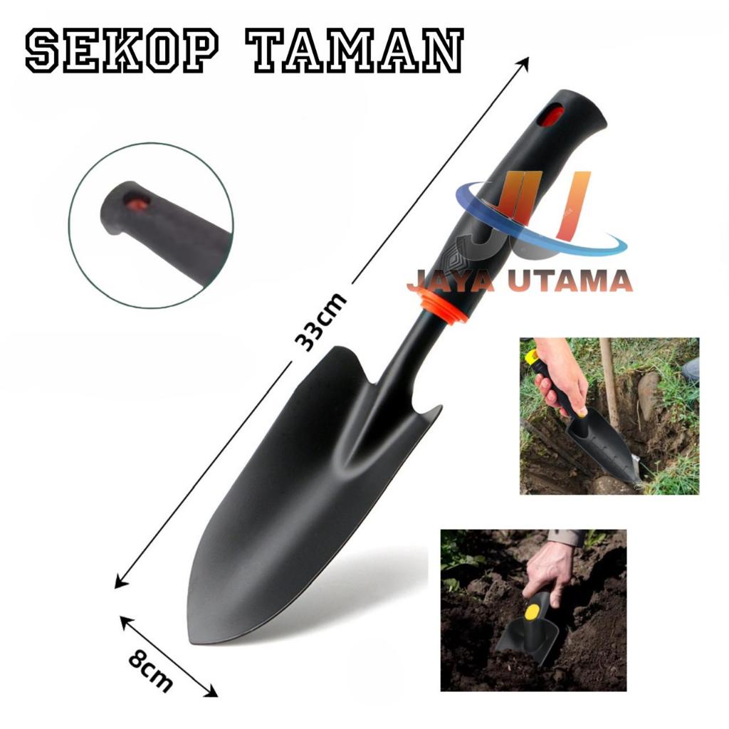 Per 1 pcs Sekop Taman Jumbo Gagang Karet 32cm Alat Kebun Taman Sekop Besi Taman Sendok Taman