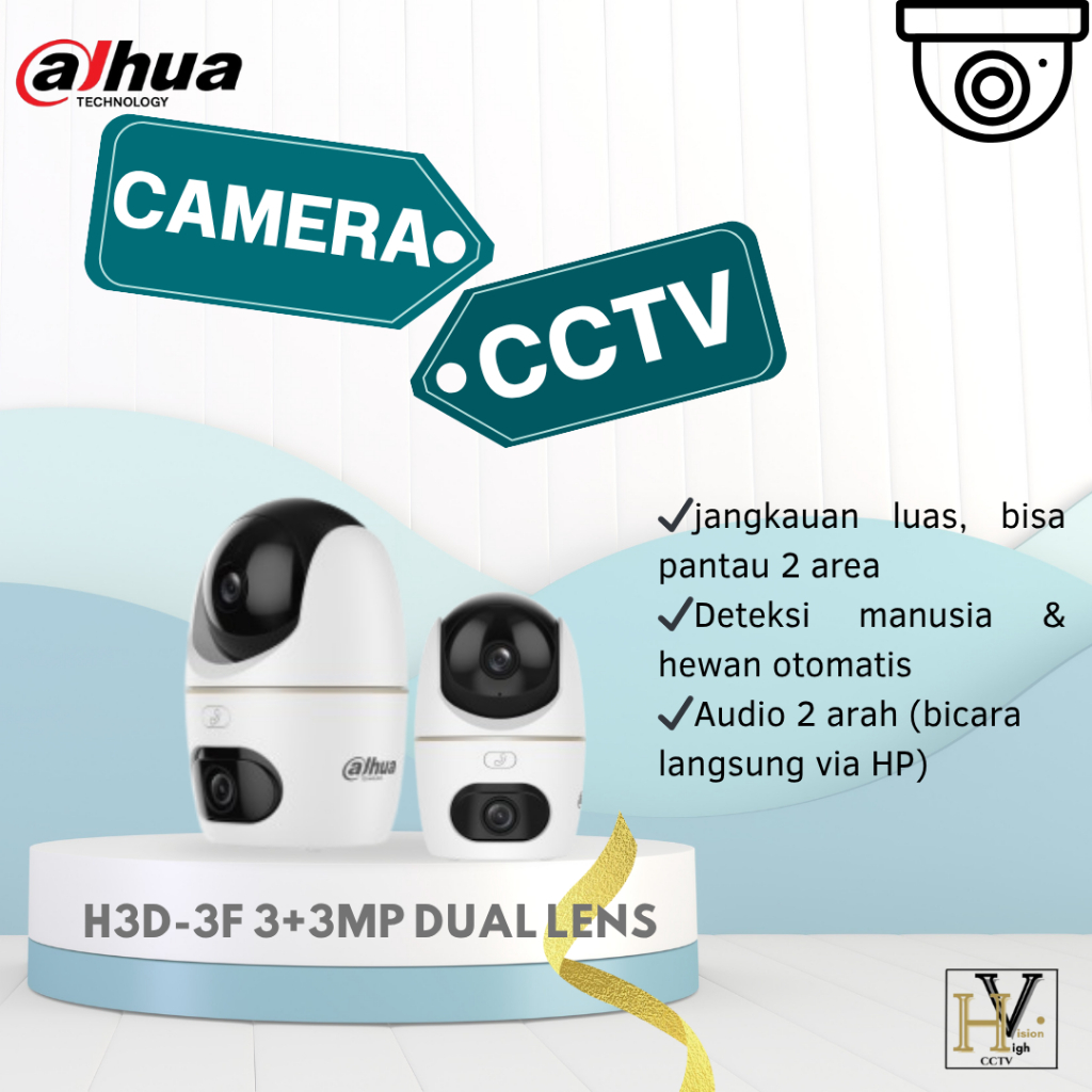 Jual CAMERA CCTV DAHUA TECHNOLOGY HERO INDOOR H3D-3F 3+3MP DUAL LENS ...