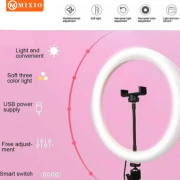 Mixio Ring Light LED 26cm For Makeup Vlog Lampu Ringlight