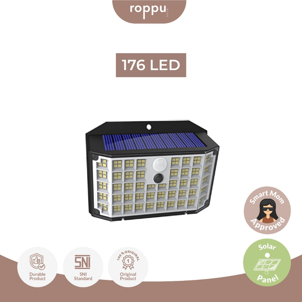 Jual ROPPU Lampu Dinding Solar Tenaga Surya Outdoor 176 Titik LED ...