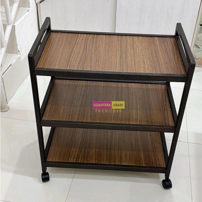 Jual rak dorong serbaguna kayu, rak dapur dorong, rak tv, rak susun ...