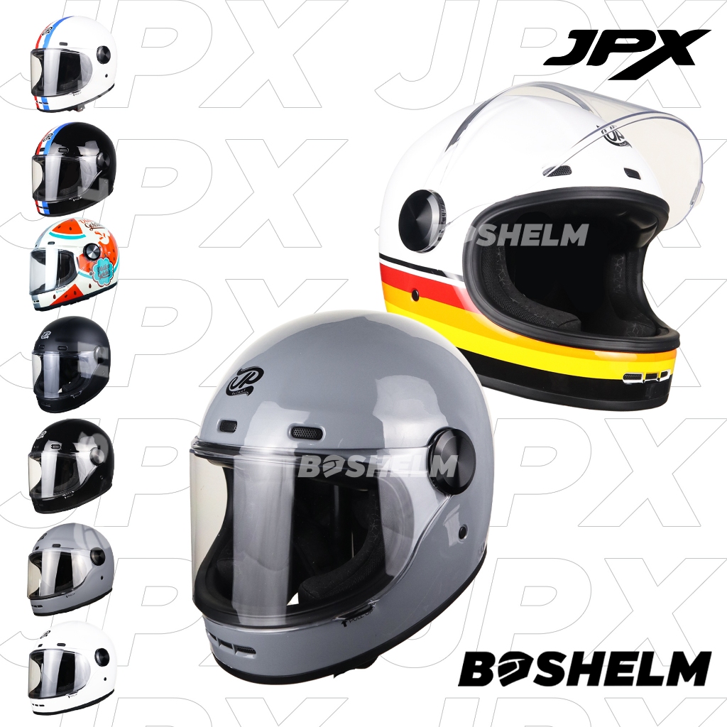 Jual BOSHELM Helm Retro JP ROKR SOLID Helm Full Face SNI Shopee