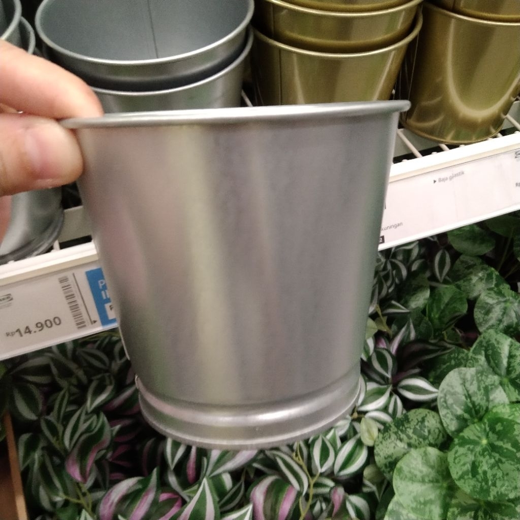 Jual Pot Tanaman vas bunga pot kaleng Galvanis 9 cm Kaleng bulat ...