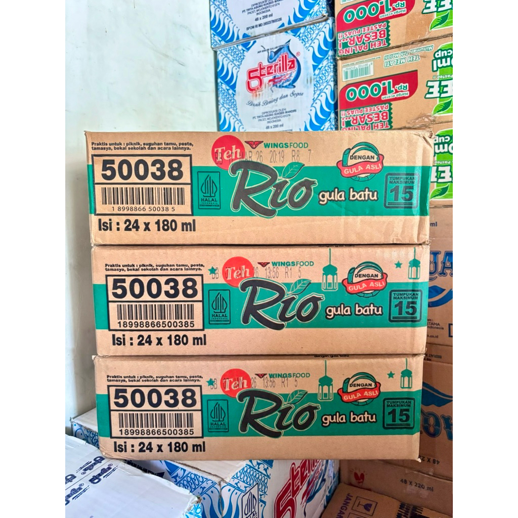 Jual TEH RIO GULA BATU 1 DUS ISI 24x180 ML | Shopee Indonesia