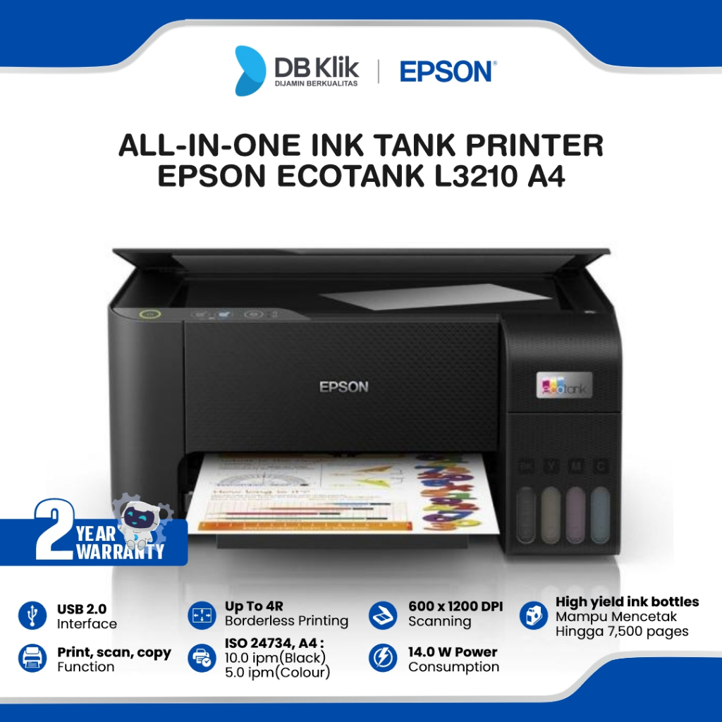 Jual Epson Printer Ecotank L3210 A4 All In One - L3210 Ink Tank Printer ...