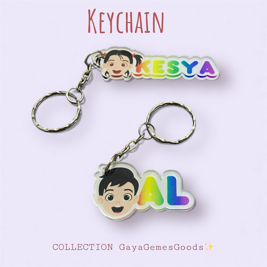 Jual Keychain Gemes Custom Nama – Rainbow Chibi Series (Sistem PO ...