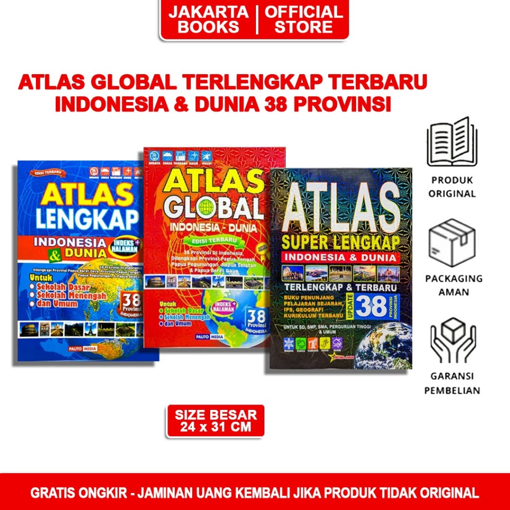 Jual Buku Atlas 38 Provinsi Edisi Terbaru / Atlas Lengkap Indonesia Dan ...