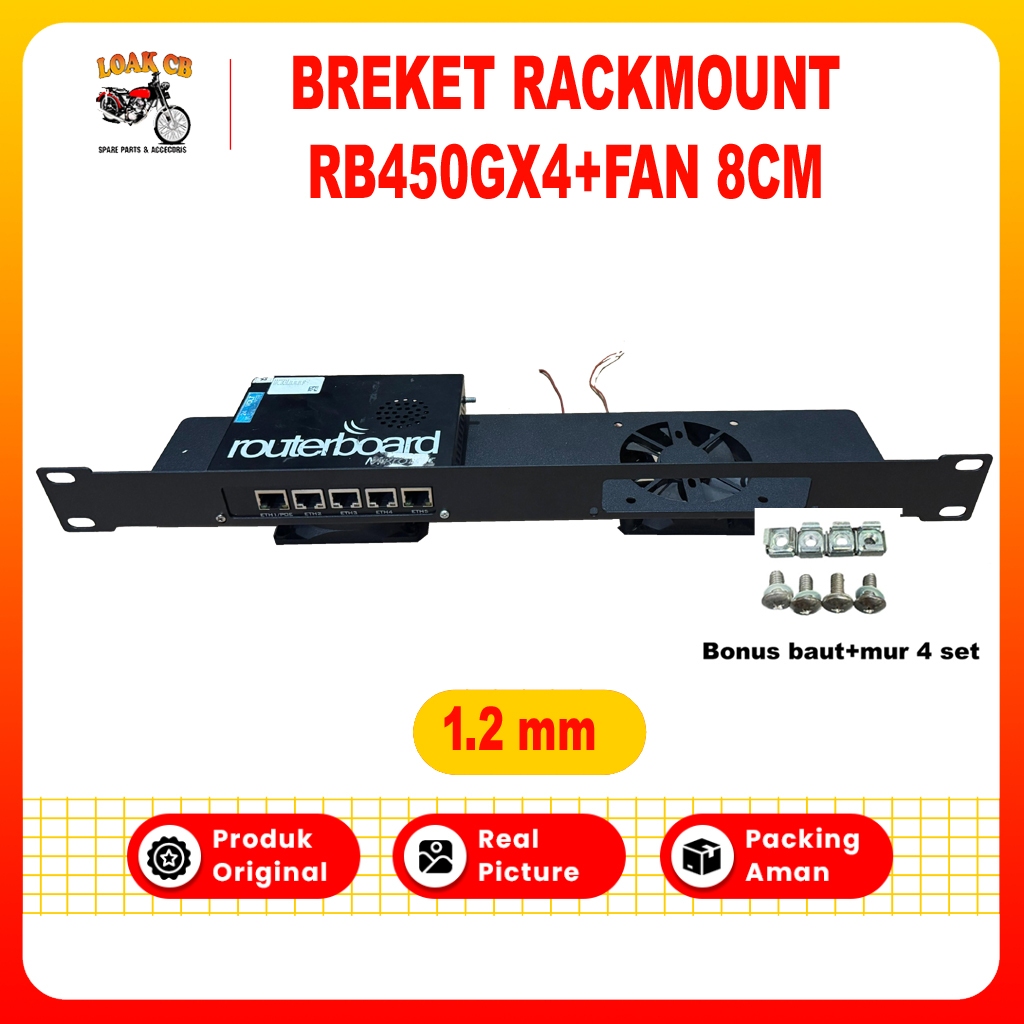 Jual BRACKET BREKET MIKROTIK RB450GX4 RB750 GR3 KIPAS RACK SERVER ...