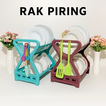 Jual RAK PIRING PLASTIK 2 SUSUN Wadah Tempat Pengering Cucian Mangkok ...