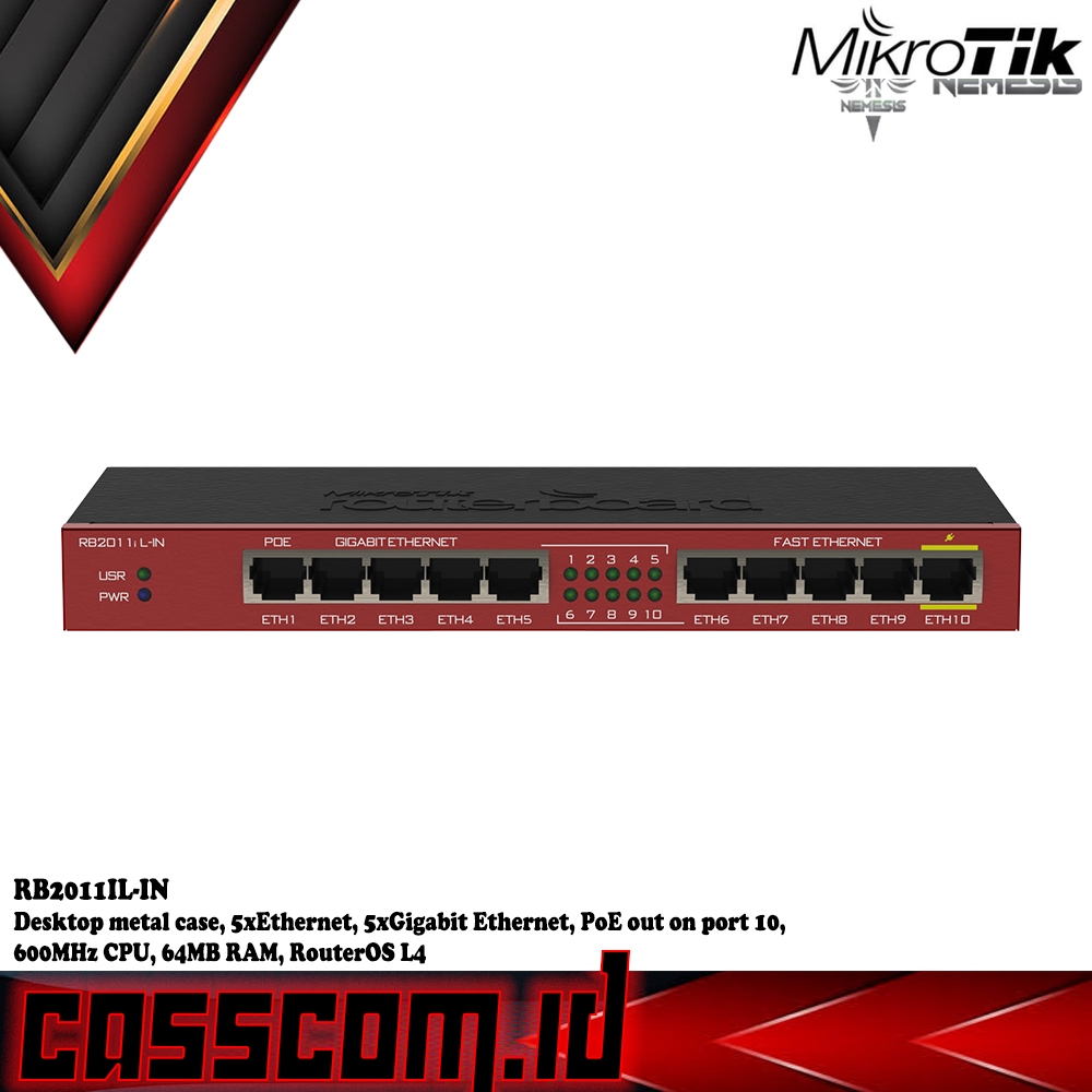 Jual Mikrotik Routerboard RB2011iL-IN Desktop metal case, 5xEthernet ...