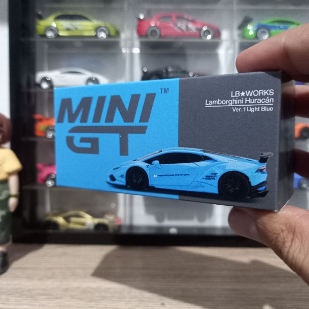 Jual Custom Box #189 Lamborghini Huracan LBWK Ver. 1 Light Blue MiniGT ...