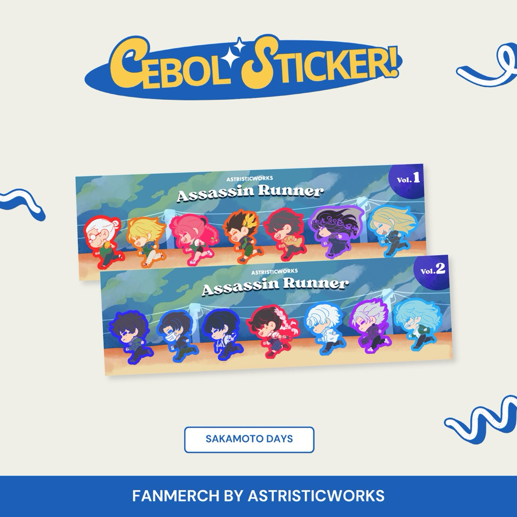 Jual CEBOL STICKER SHEET (Sakamoto days, ONE PIECE, JJK ...