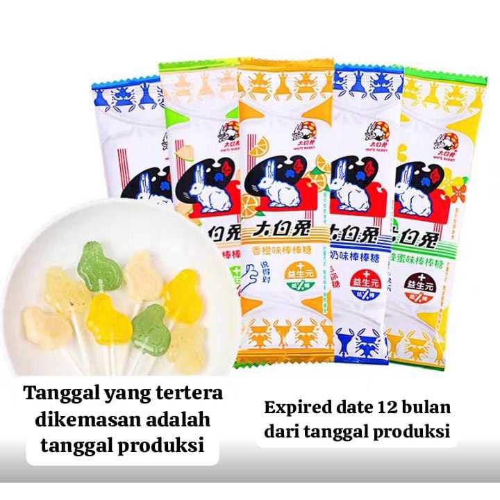 Jual Permen White rabbit lolipop 5 PCS ( RASA RANDOM) | Shopee Indonesia
