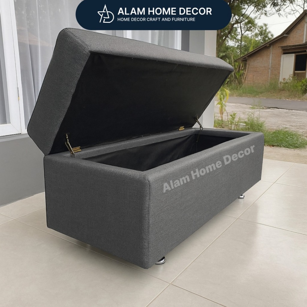 ALAM HOME DECOR Sofa Bench Storage Panjang Furniture Minimalis Ruang Tamu Ruangan Elegan Fungsional