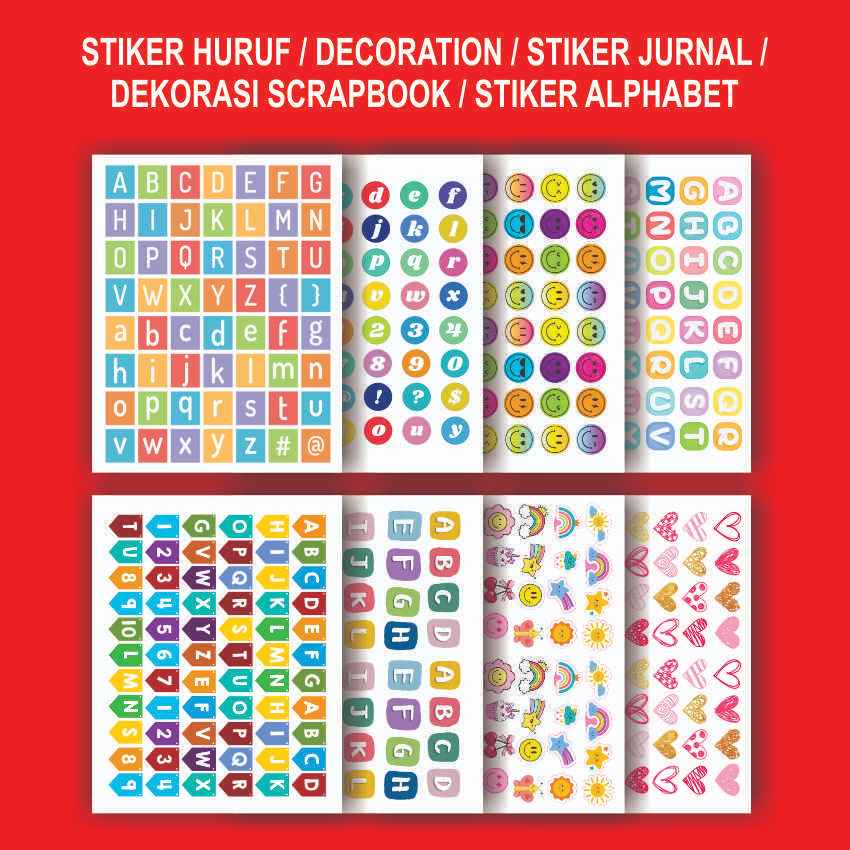 Jual sticker huruf / sticker decoration / dekorasi scrapbook / stiker ...