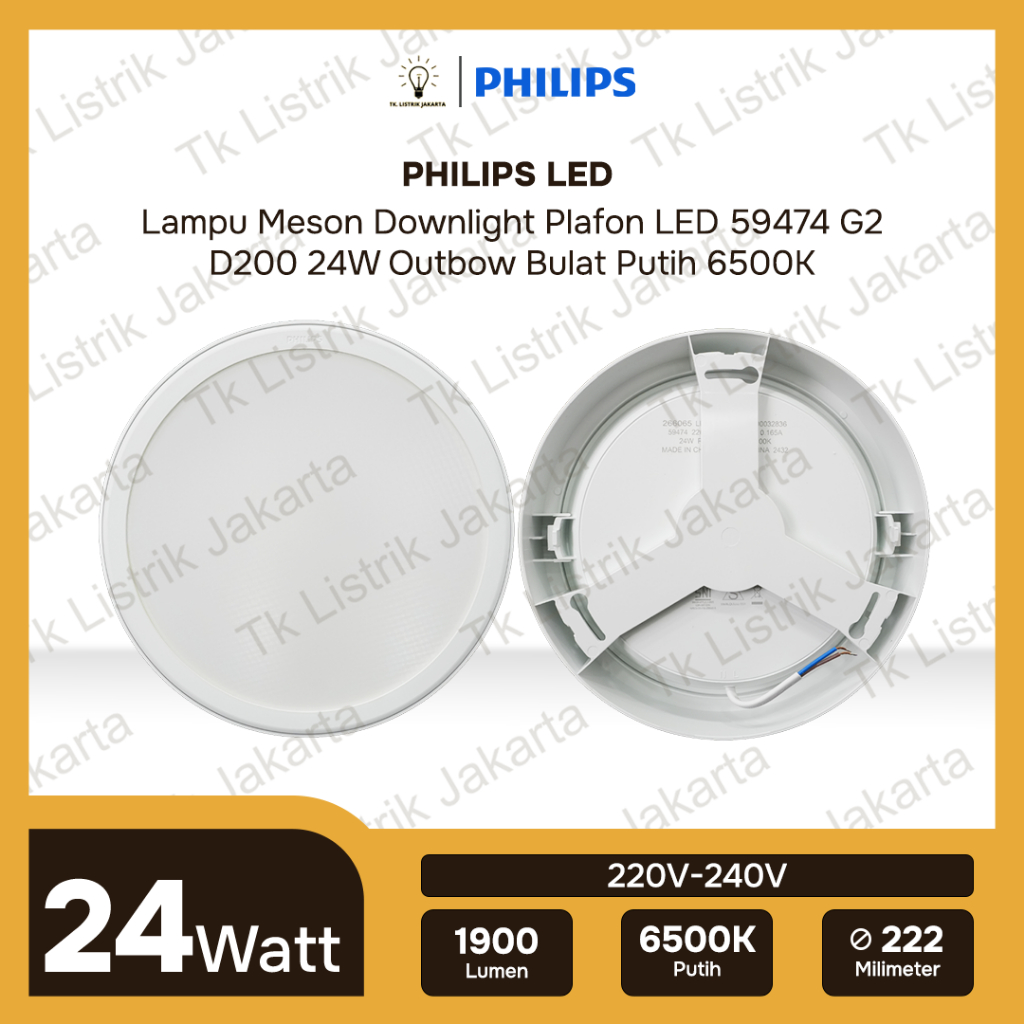 Jual Lampu Philips Meson Downlight Plafon LED 59474 200 24W Outbow ...