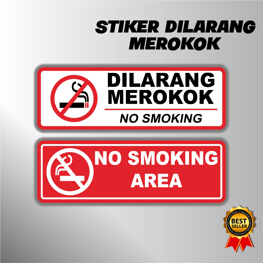 Jual Sticker Dilarang Merokok / Stiker Dilarang Merokok / Sticker No ...