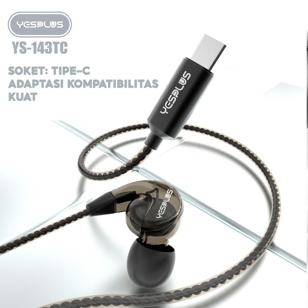Jual YESPLUS Headset YS-143 Type-C 3D Subwoofer Headset Powerful Bas ...