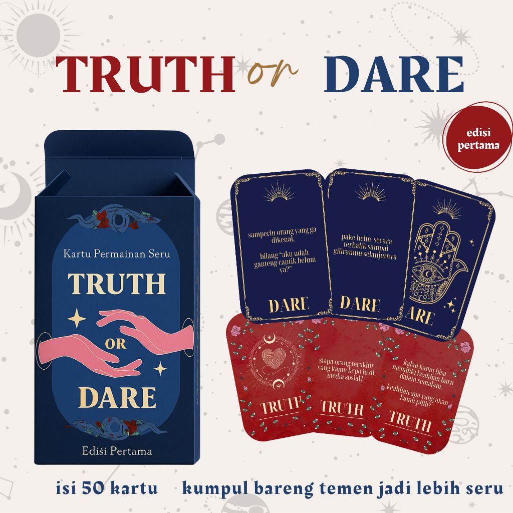 Jual Kartu Permainan Truth or Dare | Game Kartu Tantangan & Pertanyaan ...